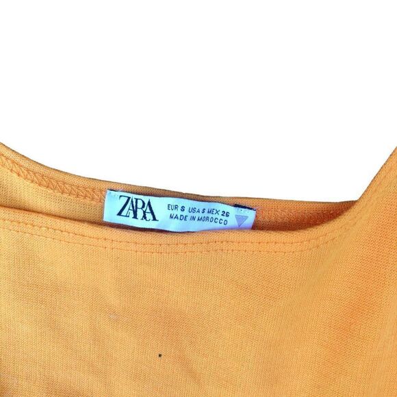32. Zara Midi Dress With Straps Small Orange - Picture 3 of 8